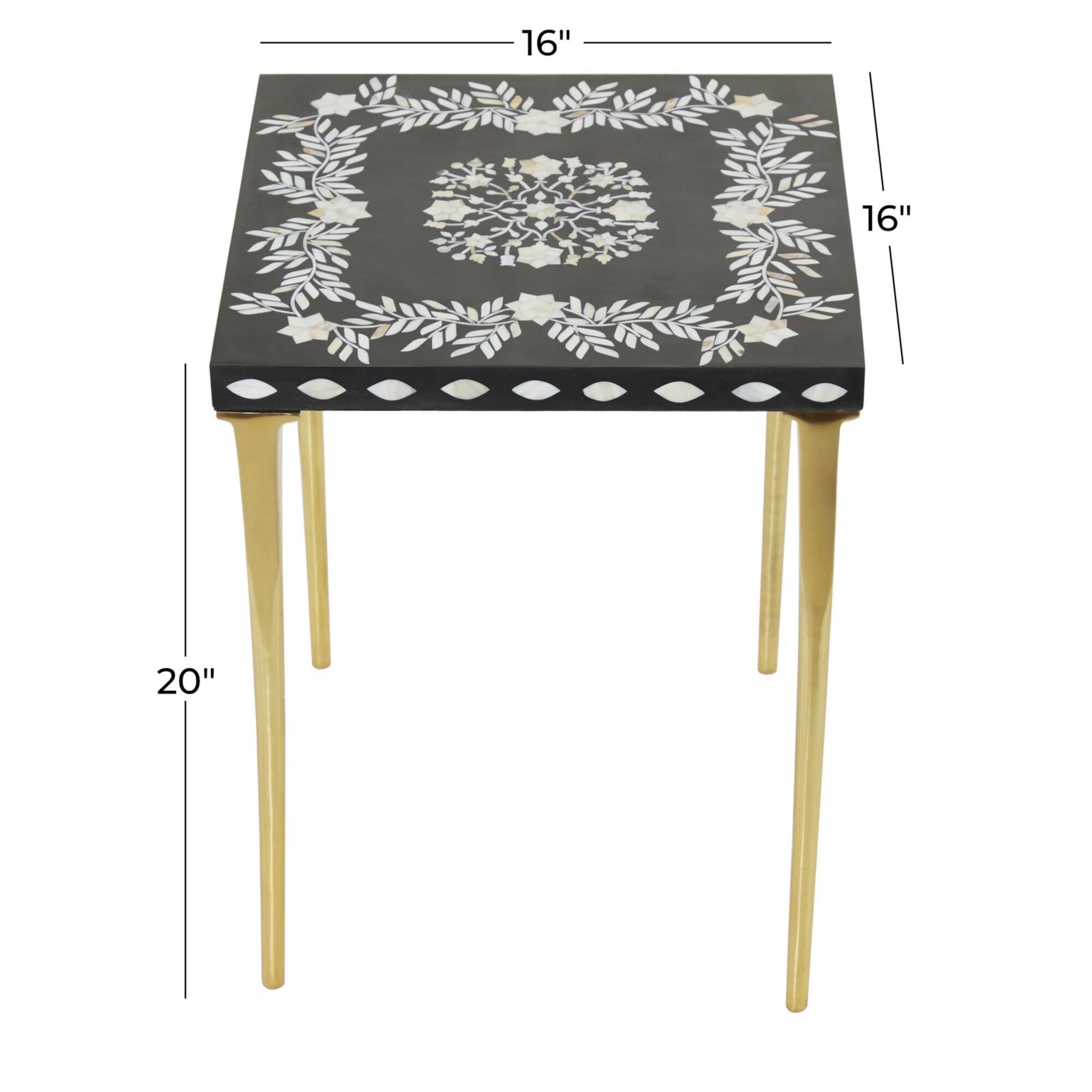 20" Gold Eclectic Aluminum Accent Table